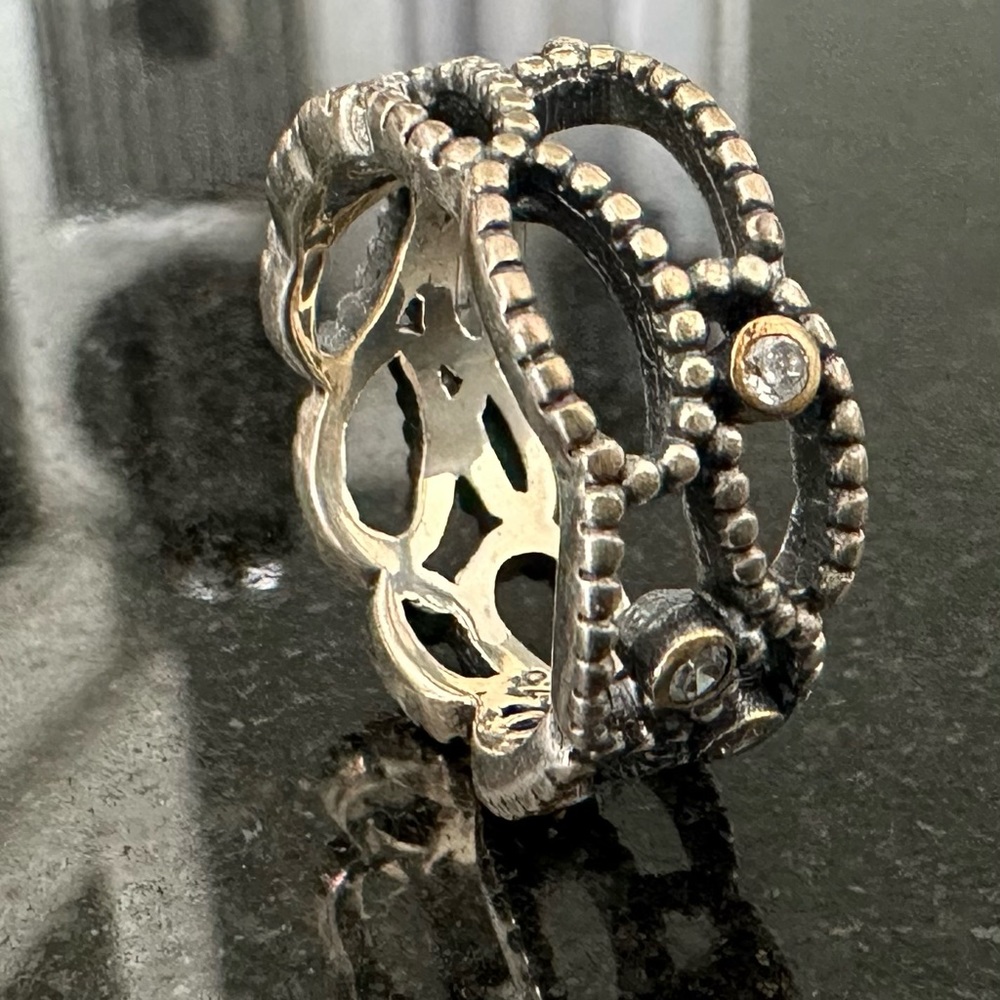 Sterling silver lace look ring